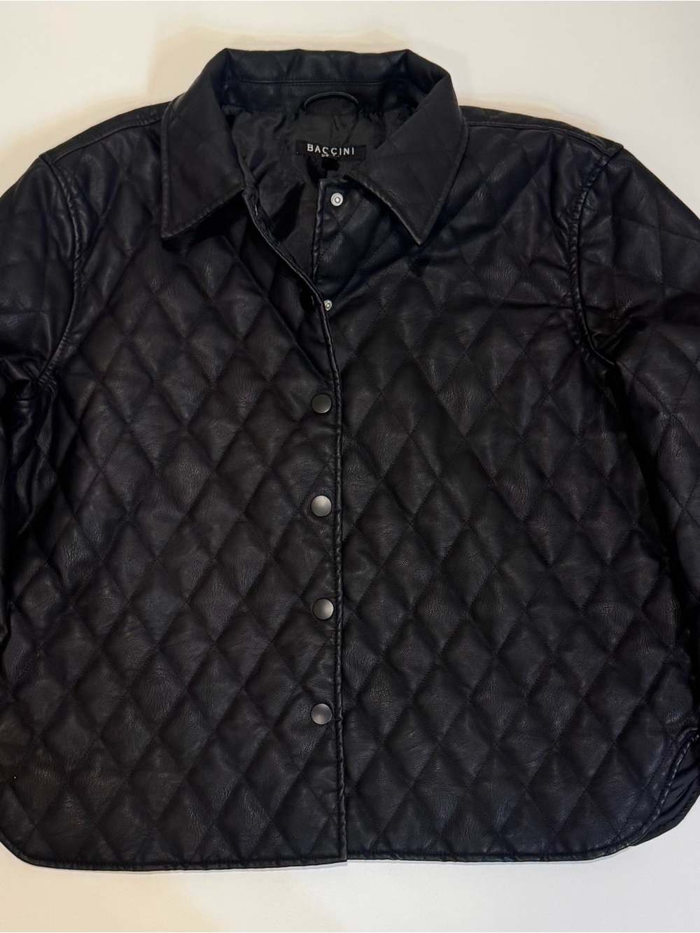 Baccini Black Quilted Snap-Front Jacket